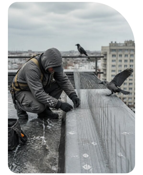 Защита от ворон под ключ в Кингисеппе по цене от 5192 р. | Сенат-Кгп